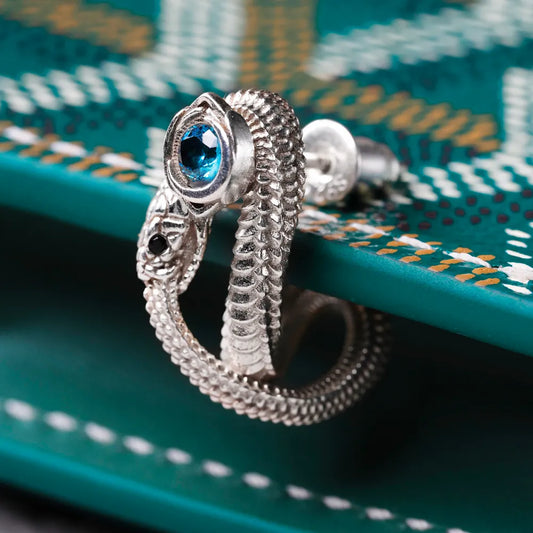 Silver Ouroboros Studs Details 05