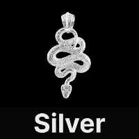 Snake Pendant Silver & Black Zircon