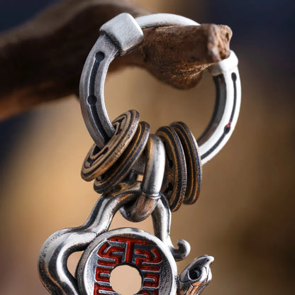 Silver With Cinnabar Snake Amulet Charm Masterblade Talisman Earrings Details 08