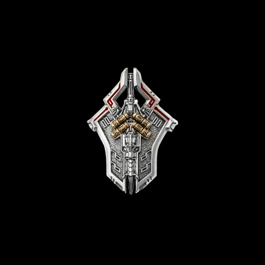 Silver With Gold Vermeil Sentinel Shield Details 01