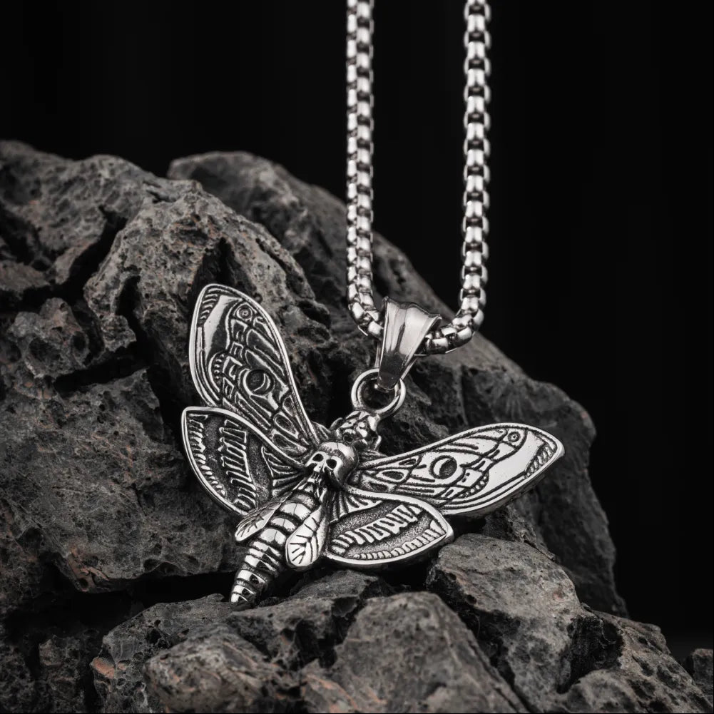 Skull Moth Pendant Details 06