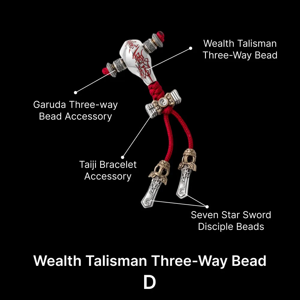 Sliver With Cinnabar Talisman Three Way Bead SKU 11