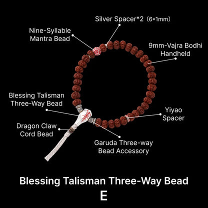 Sliver With Cinnabar Talisman Three Way Bead SKU 13