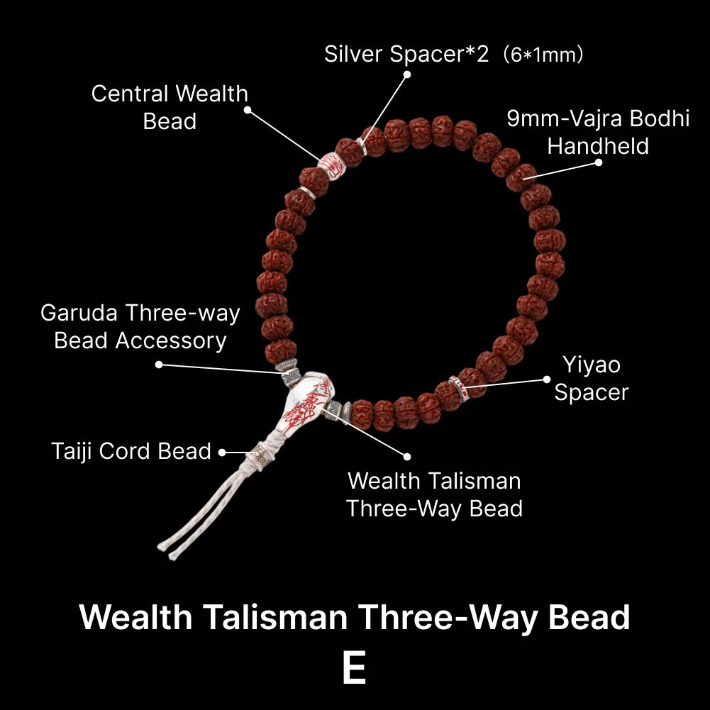 Sliver With Cinnabar Talisman Three Way Bead SKU 14