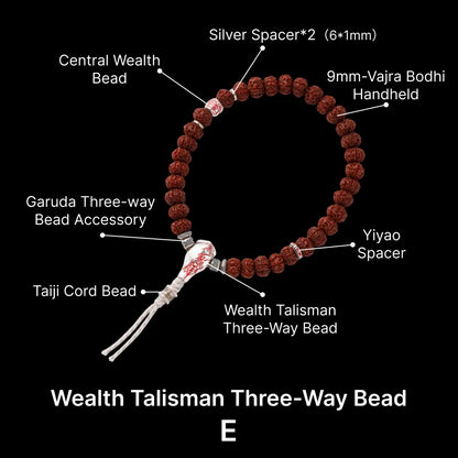 Sliver With Cinnabar Talisman Three Way Bead SKU 14