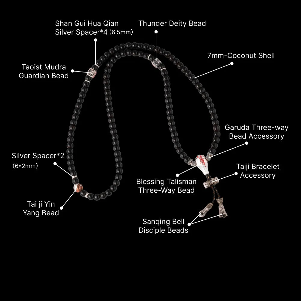 Sliver With Cinnabar Talisman Three Way Bead SKU 16