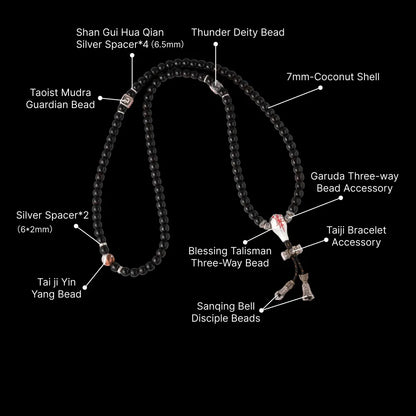 Sliver With Cinnabar Talisman Three Way Bead SKU 16