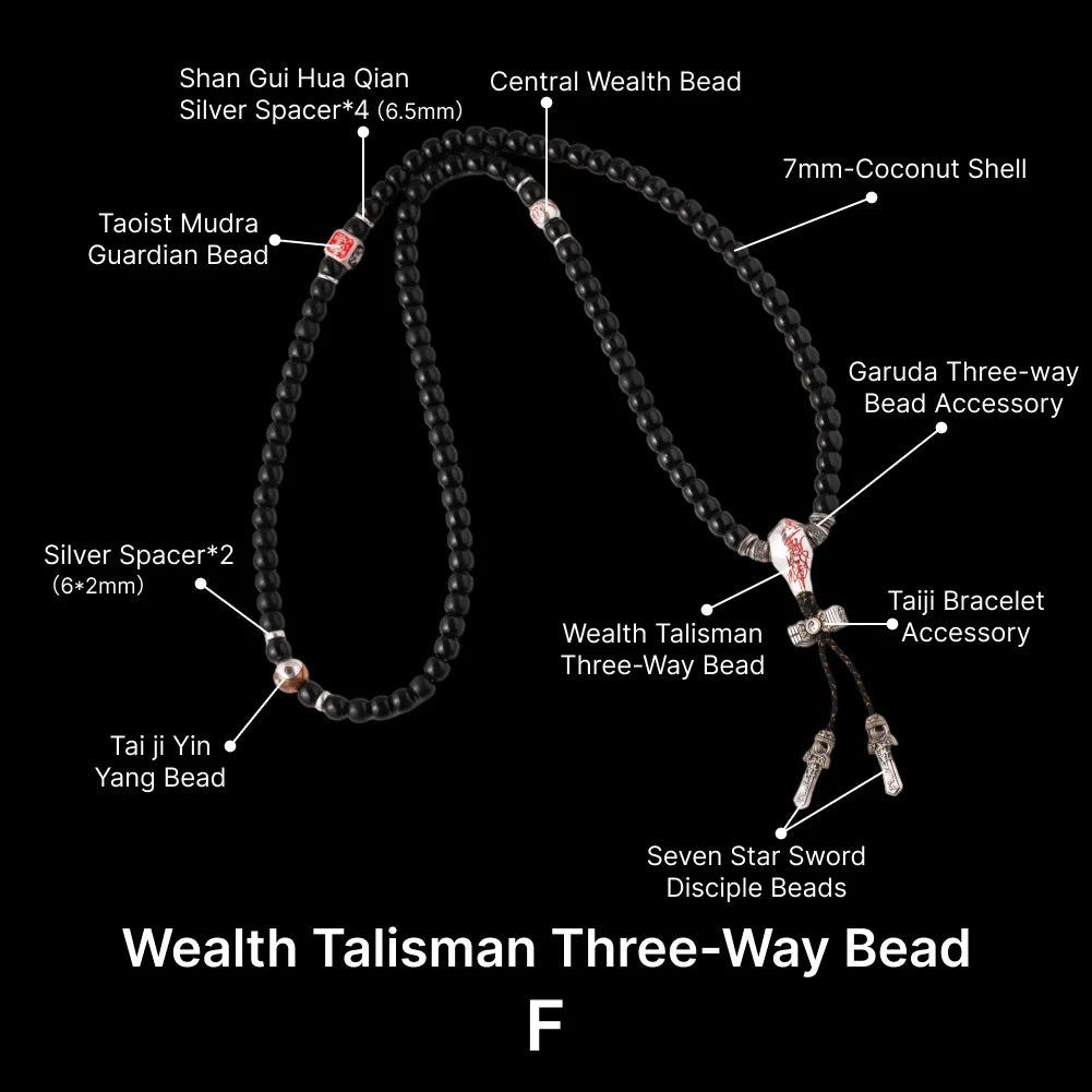 Sliver With Cinnabar Talisman Three Way Bead SKU 17