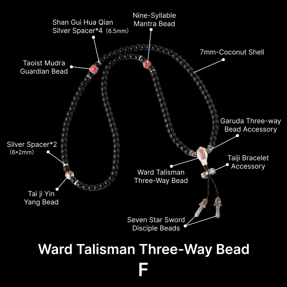 Sliver With Cinnabar Talisman Three Way Bead SKU 18