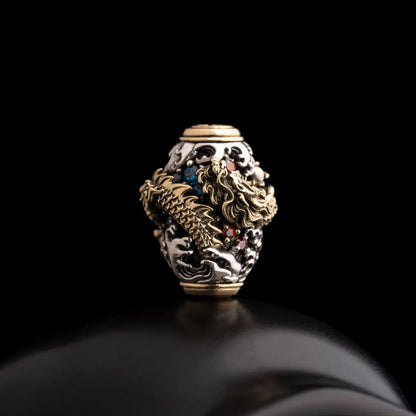 Oxidized Silver & Brass Spiral Dragon Bead Details 04