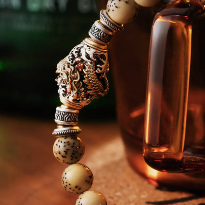 Oxidized Silver & Brass Spiral Dragon Bead Details 06