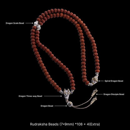 Oxidized Silver & Brass Spiral Dragon Bead Bracelet Style 1