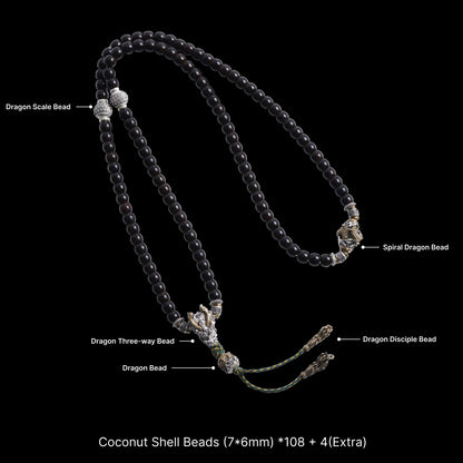 Oxidized Silver & Brass Spiral Dragon Bead Bracelet Style 2