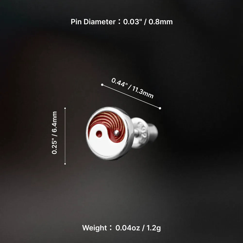 Taiji Stud Earrings Product Dimensions 10