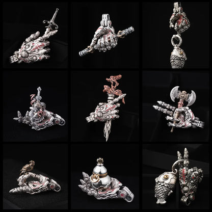 Taoist Mechanical Hand Pendant v80 details 09