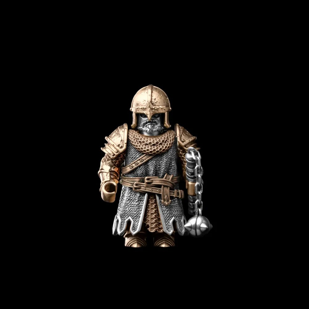 The Unnamed Medieval Infantry Brass & White Bronze Battle Ready Custom Black Background
