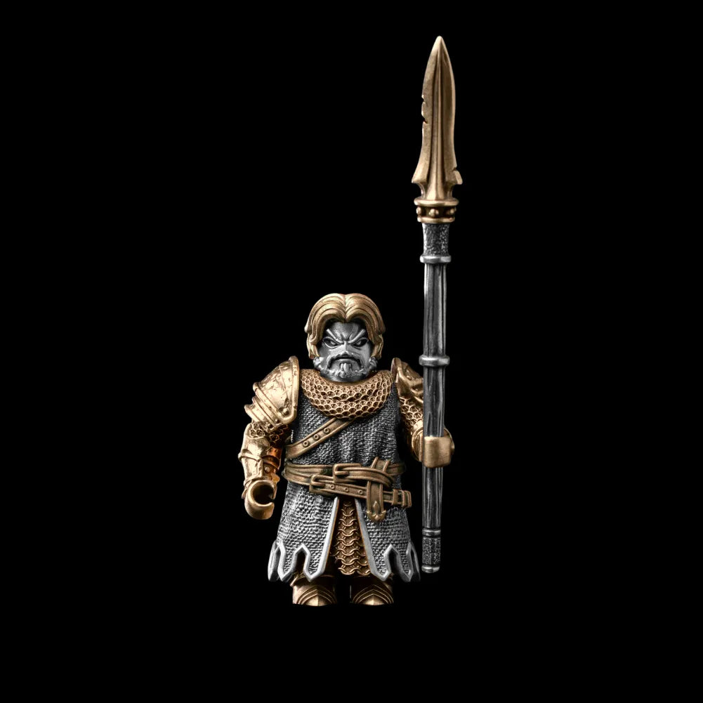 The Unnamed Medieval Infantry Brass & White Bronze Veteran Mercenary Custom Black Background