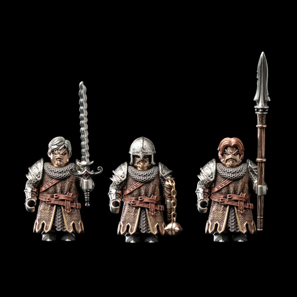 The Unnamed Medieval Infantry Complete Warrior Trio Set black background product view