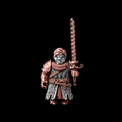 The Unnamed Medieval Infantry Copper & White Bronze Young Swordsman Custom Black Background