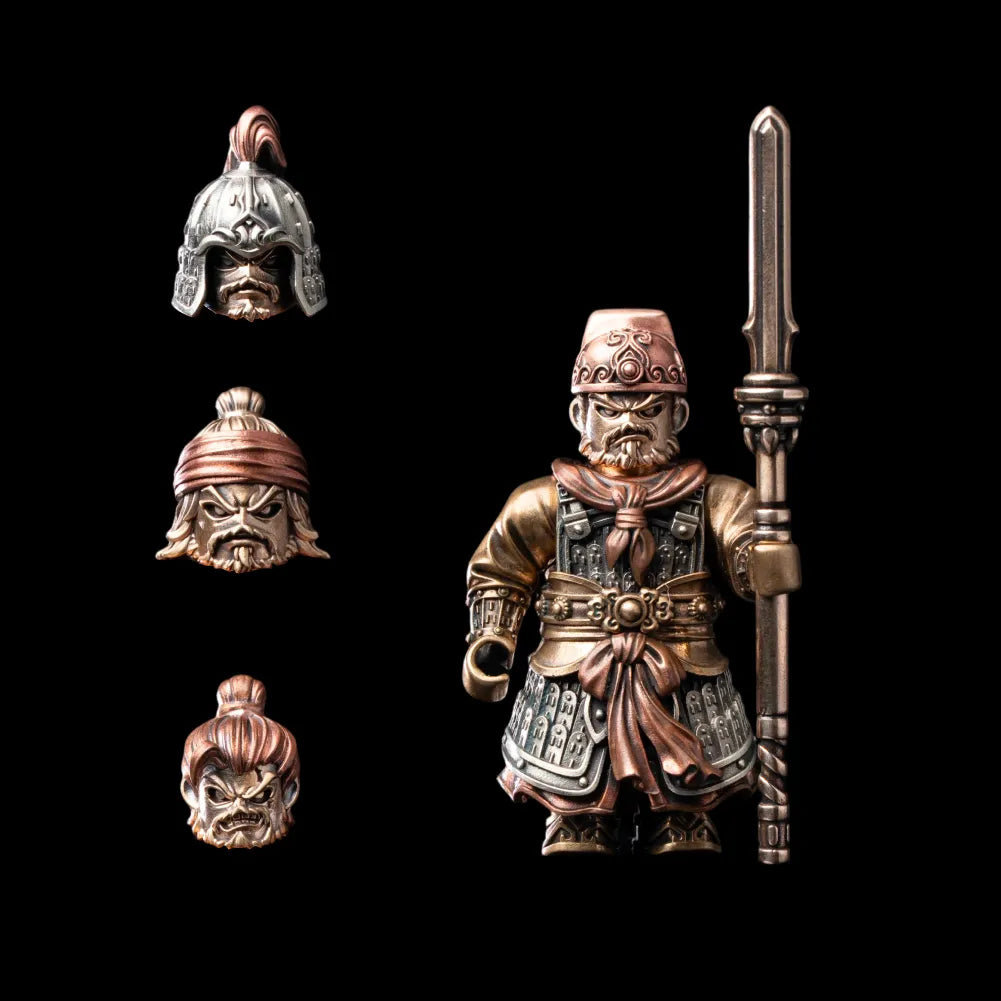 The Unnamed Song Infantry White Bronze Brass Copper Four-in-One Warrior Set Black Background