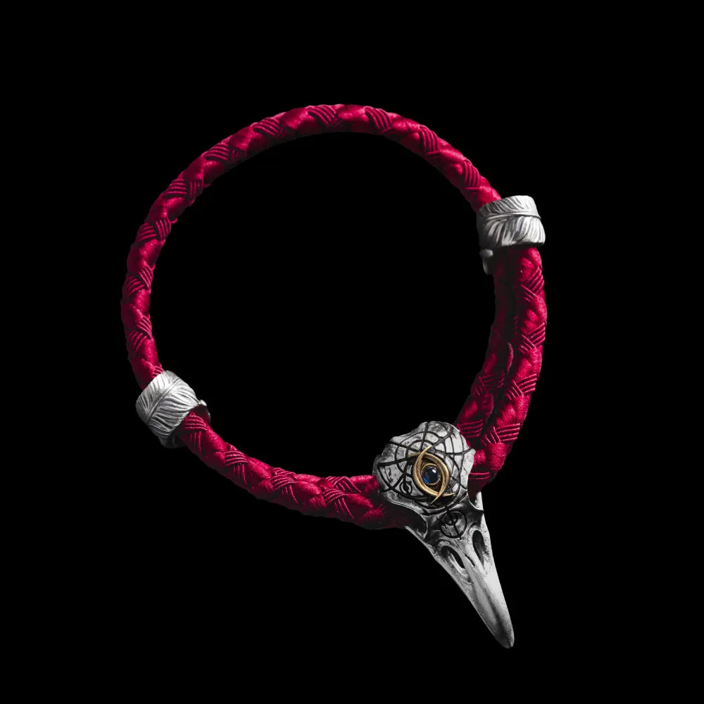 Raven Totem Rope Bracelet with Gemstone And Galaxy Engraving V19 ...