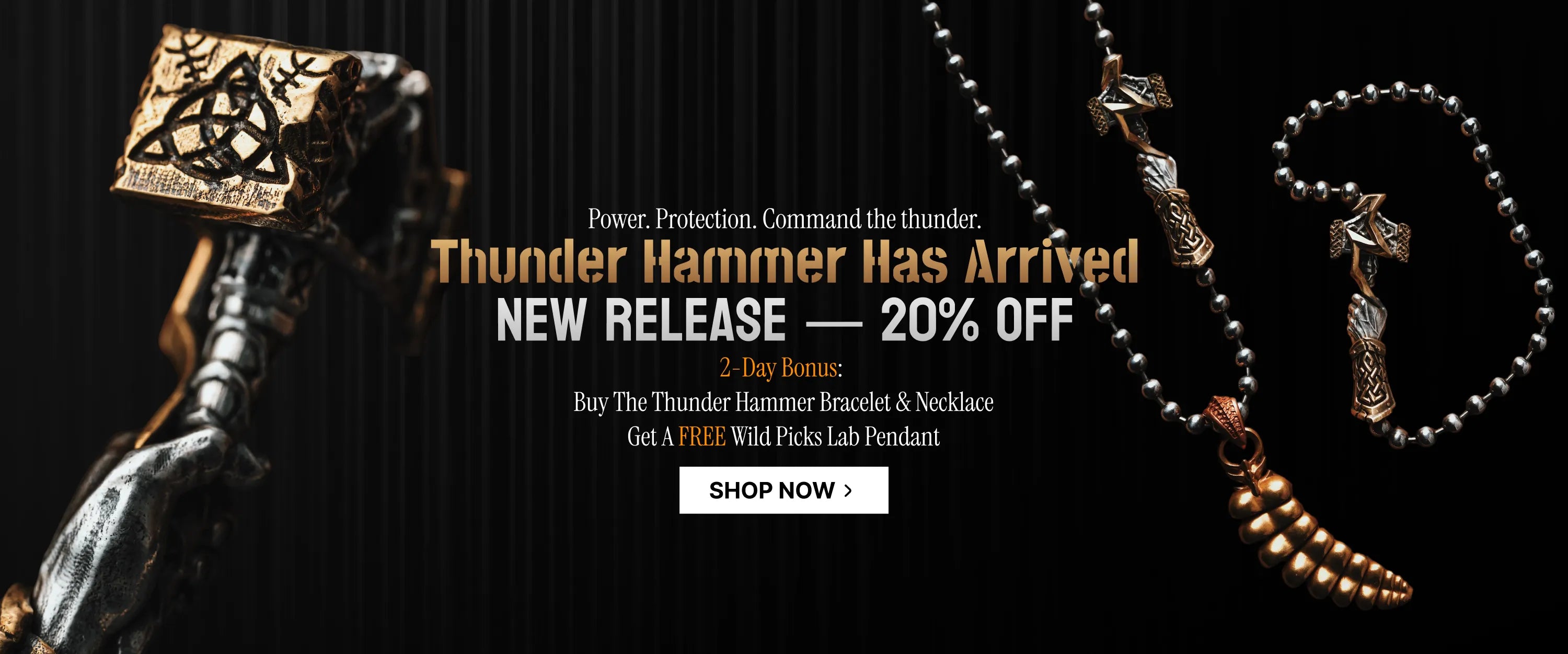 Thunder Hammer Chain Clasp Bracelet & Necklace