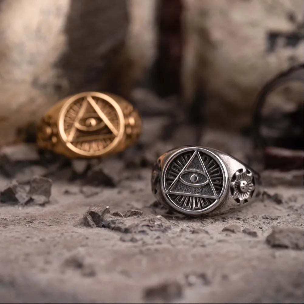 Titanium Steel Horus Signet Ring Details 08