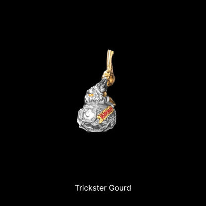 Trickster Gourd Pendant Silver 18KGP Cinnabar Pendant Only