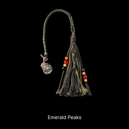 Trickster Gourd Pendant White Bronze Brass Copper Cinnabar Emerald Peaks Style