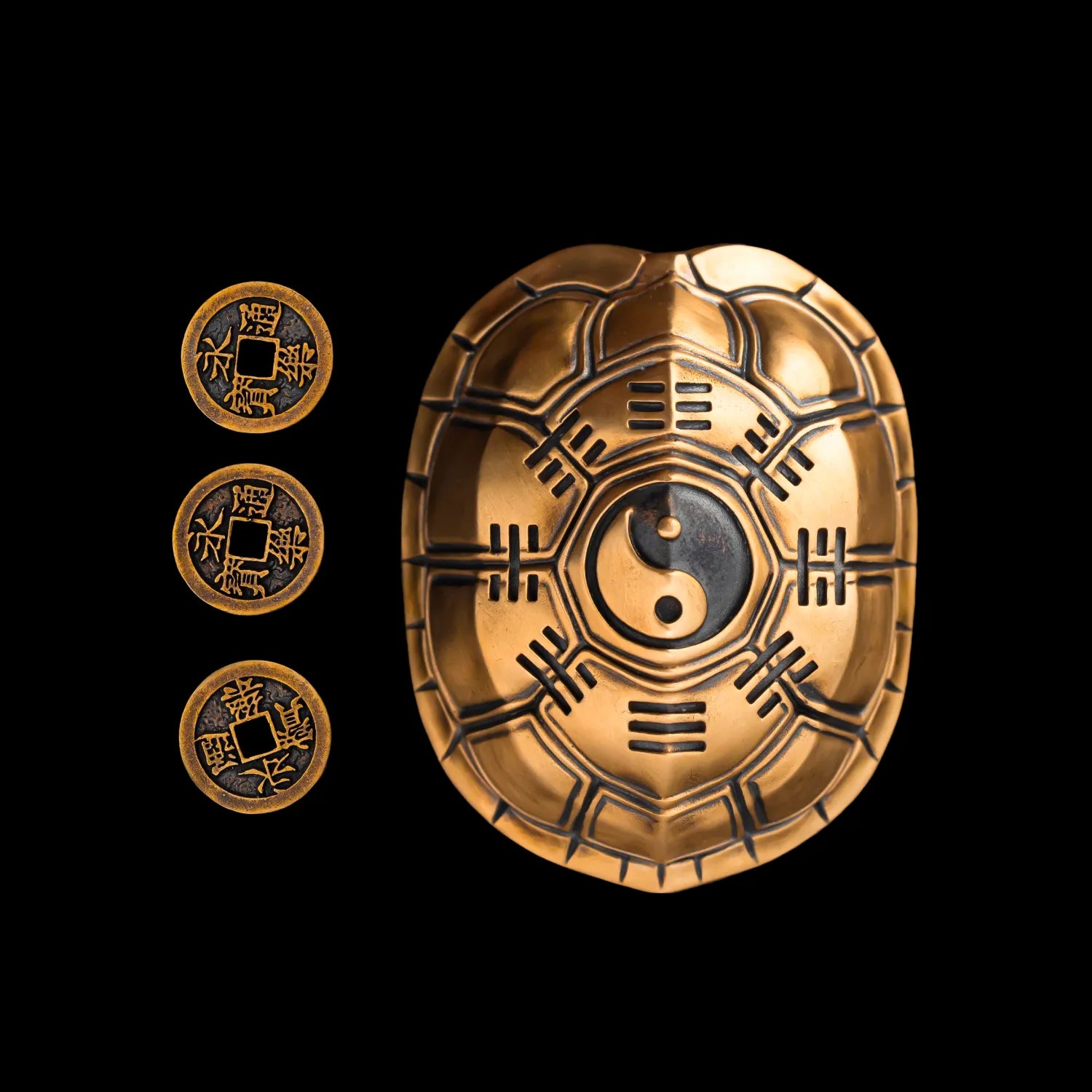 Turtle Shell Spells Versatile Turtle Shell and Ancient Coin Handpiece for Divination and ...
