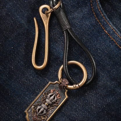 U-Lock Leather Keychain