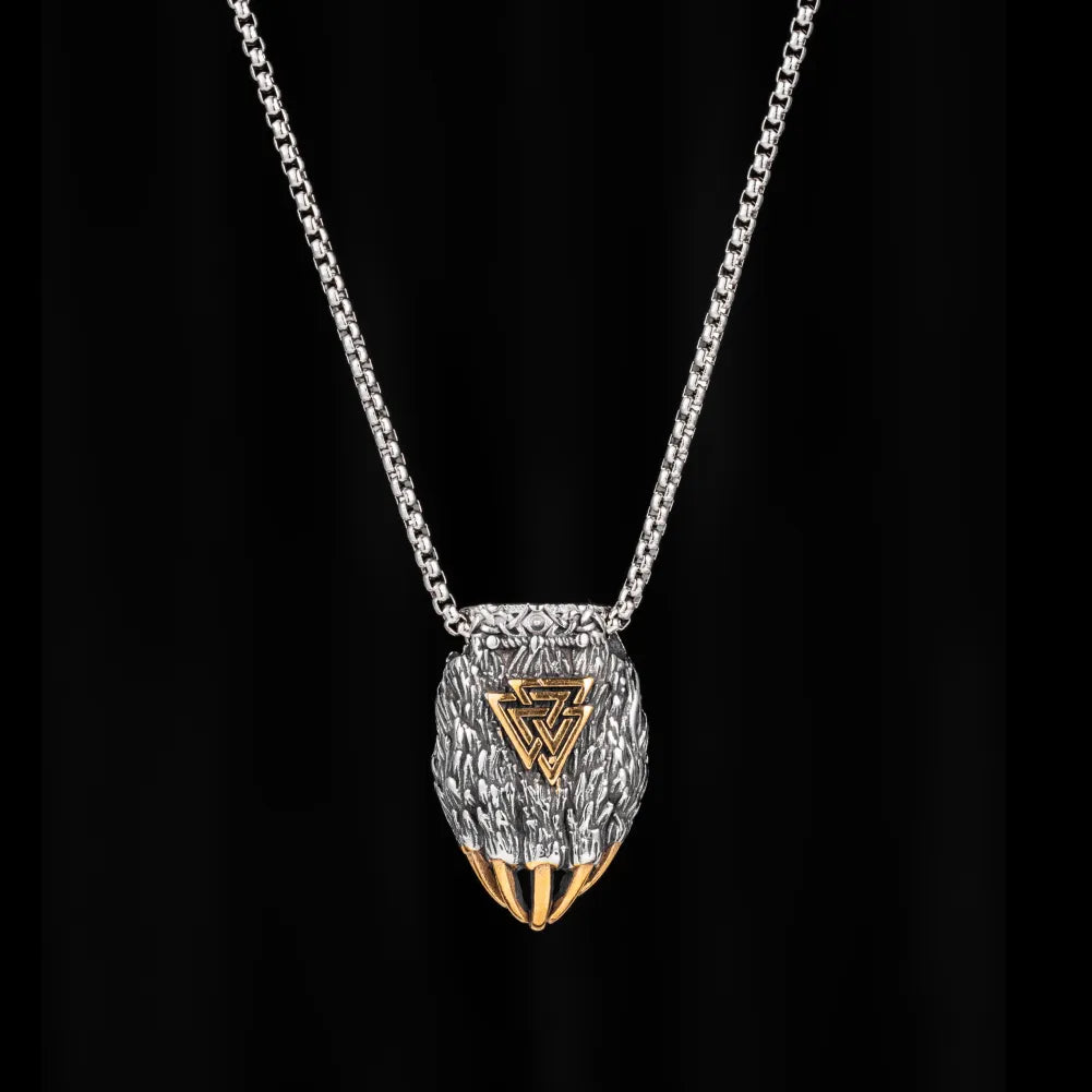 Valknut Bear Claw Pendant Details 01