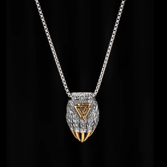 Valknut Bear Claw Pendant Details 01