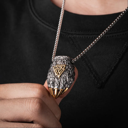 Valknut Bear Claw Pendant Details 02