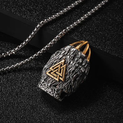 Valknut Bear Claw Pendant Details 03