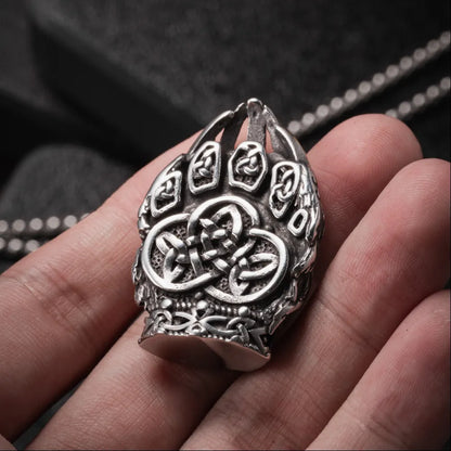 Valknut Bear Claw Pendant Details 05