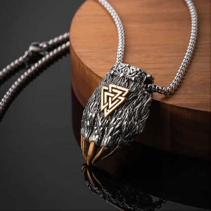 Valknut Bear Claw Pendant Details 06