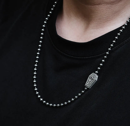 Vampire Coffin Ball Chain Necklace Details 01