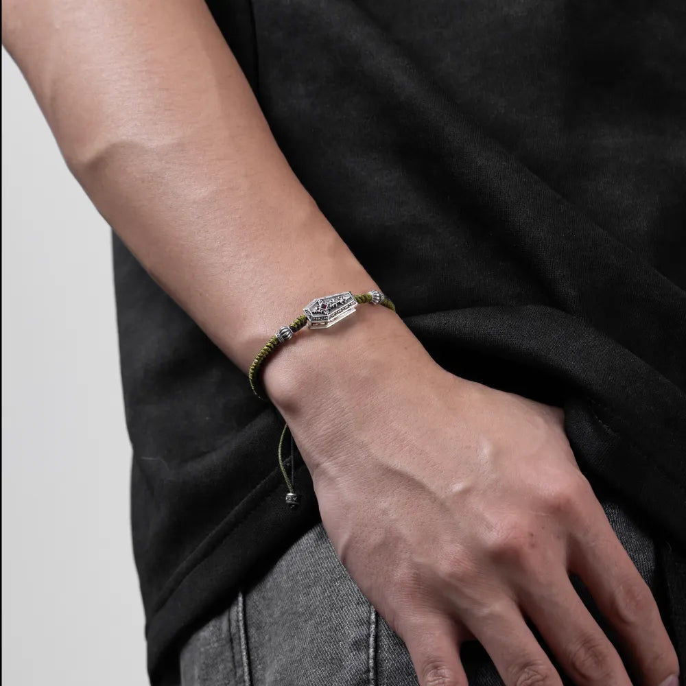 Vampire Coffin Braided Bracelet