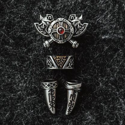 Viking Shield Sigil Rope Necklace
