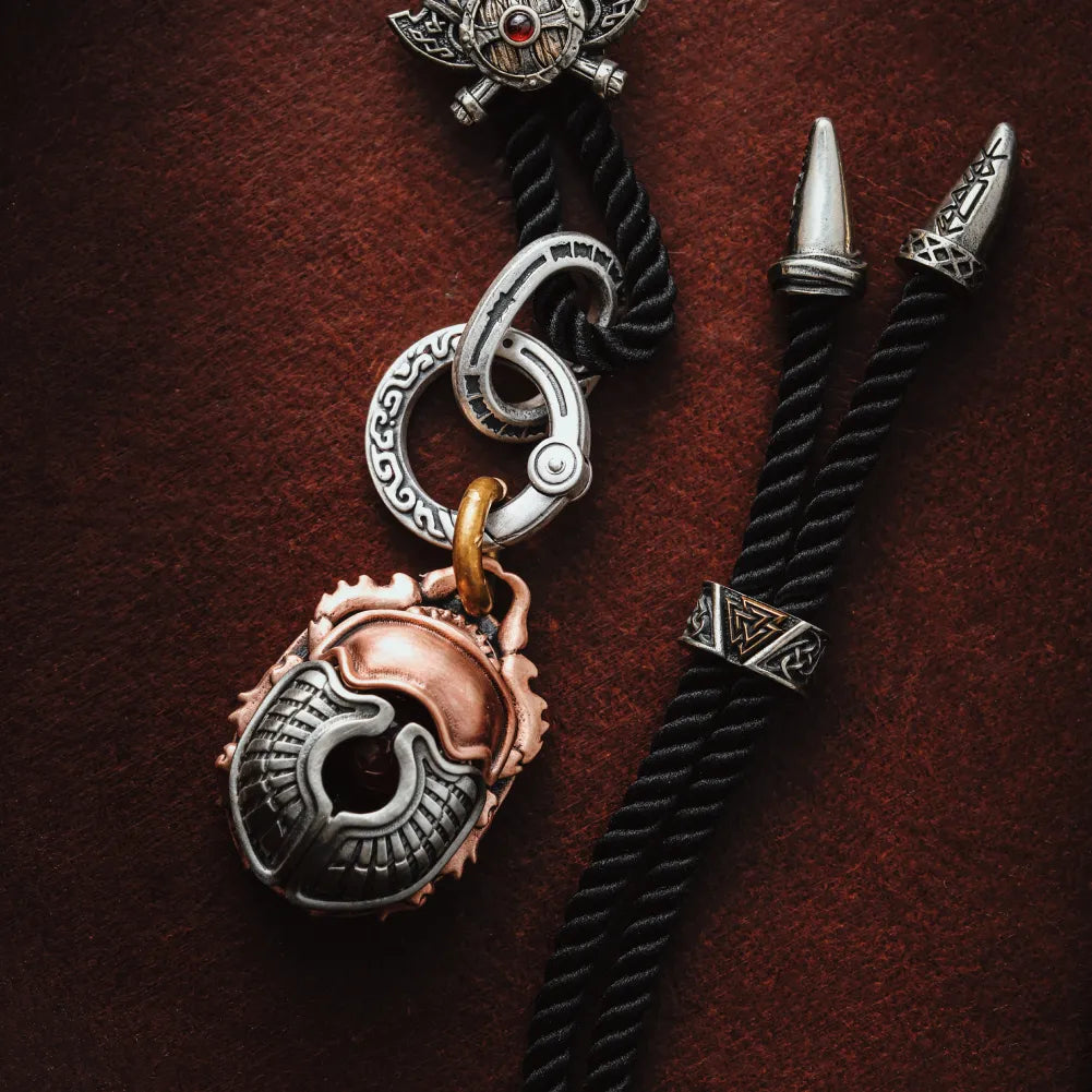 Viking Shield Sigil Rope Necklace
