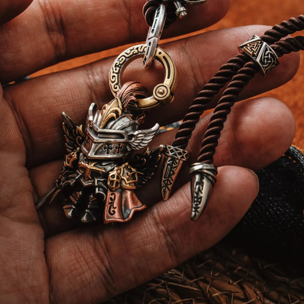Viking Shield Sigil Rope Necklace