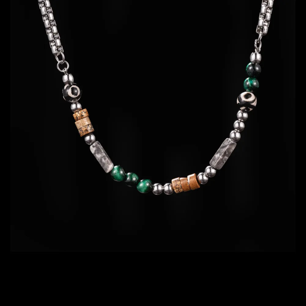 Vintage Beaded Chain Necklace Details 01