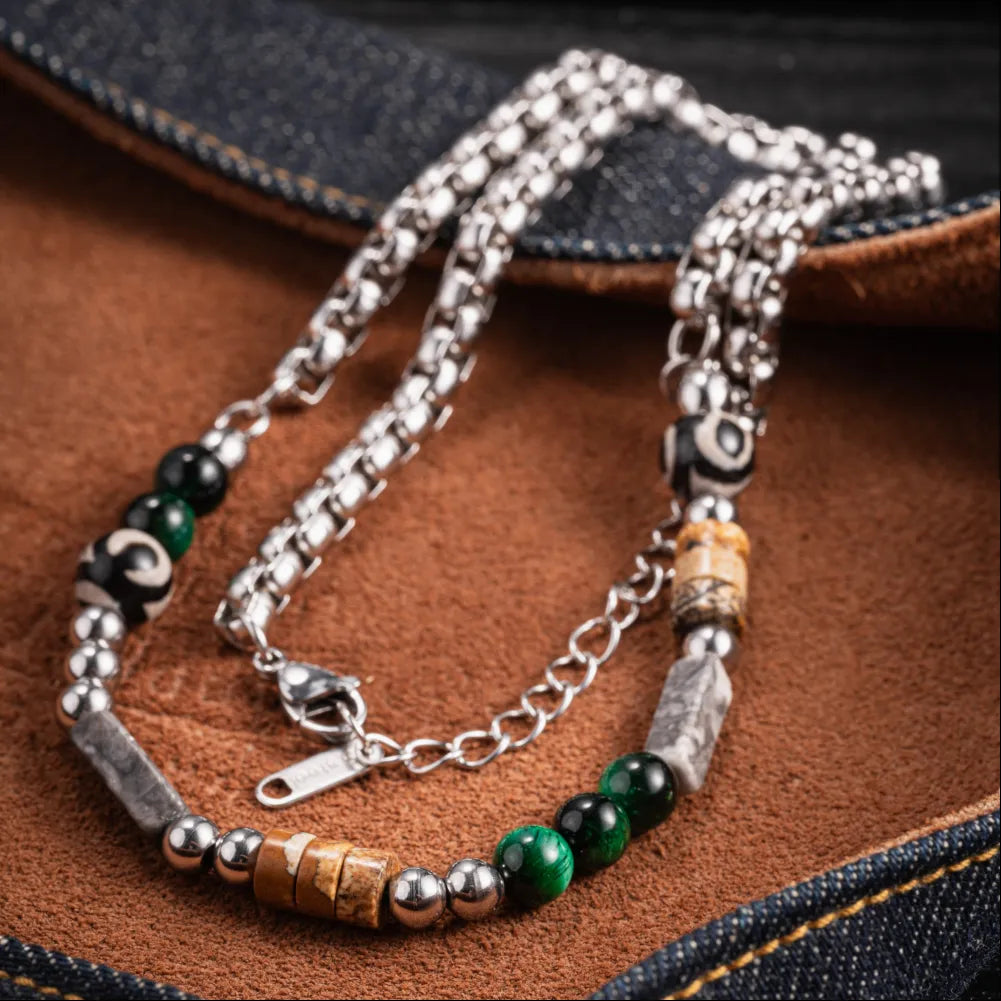 Vintage Beaded Chain Necklace Details 03