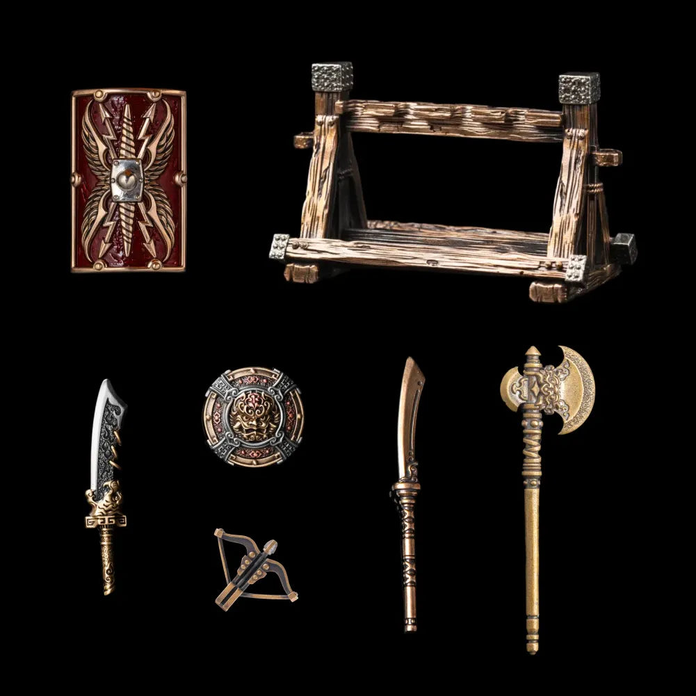 Warrior Arsenal Set White Bronze Brass Copper Black Background