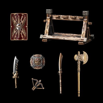 Warrior Arsenal Set White Bronze Brass Copper Black Background