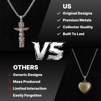 Polished White Bronze Mayan Tote Pendant VS Others