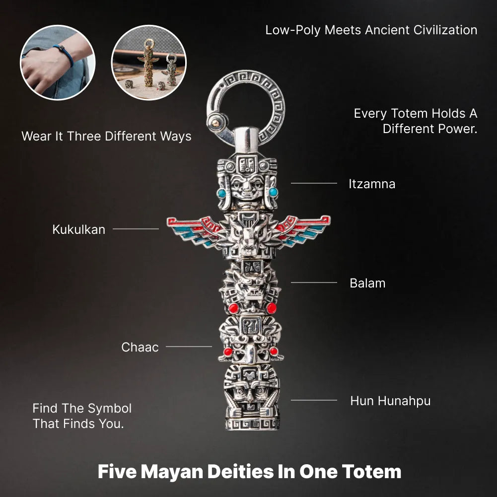 Polished White Bronze Mayan Tote Pendant Parameter