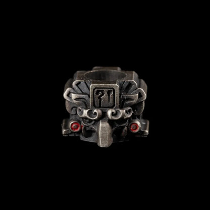 White Bronze Mayan Totem Pendant Option01
