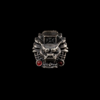 White Bronze Mayan Totem Pendant Option02